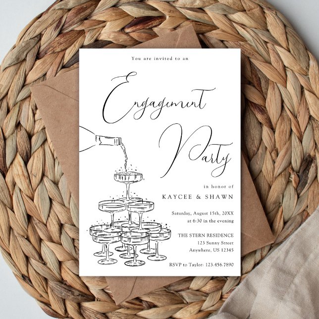 Champagne Torn Förlovningsfest Inbjudningar (Skapare uppladdad)