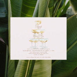 Champagne Torn Guld Text  Förlovningsfest Vykort