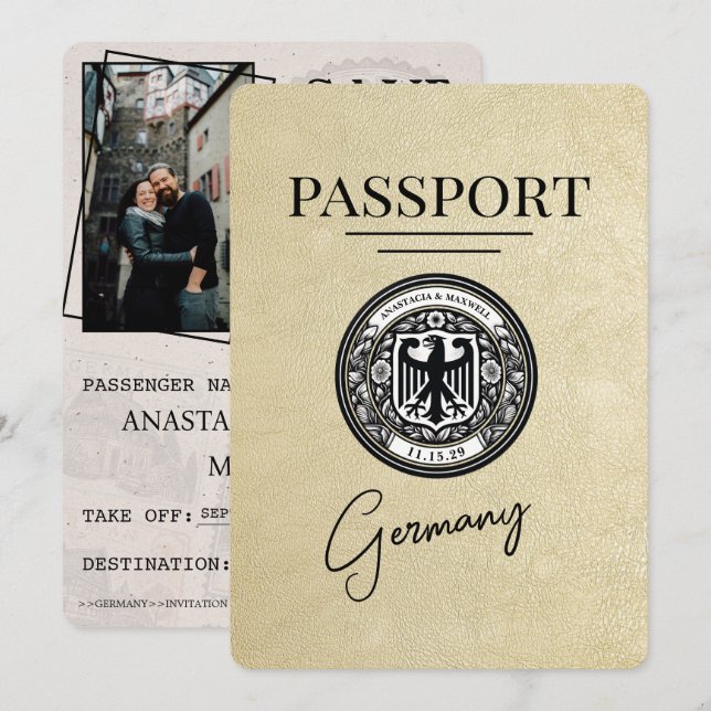 Champagne Tyskland pass Spara datum Datumet (Fram/baksida)