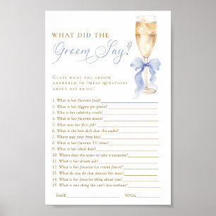 Champagne Vad sa brudgummen spel digitalt Poster