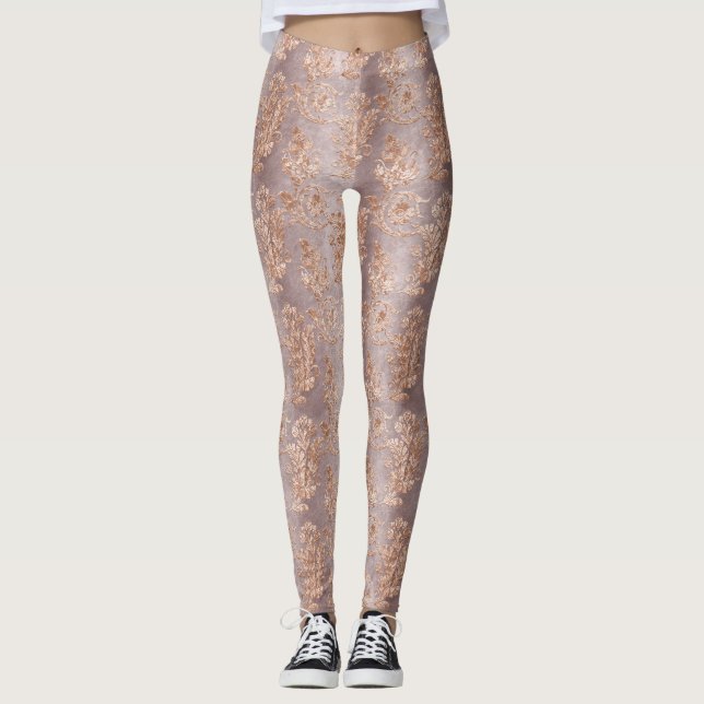 Champagne Velvet Series Design 6 Leggings (Framsida)