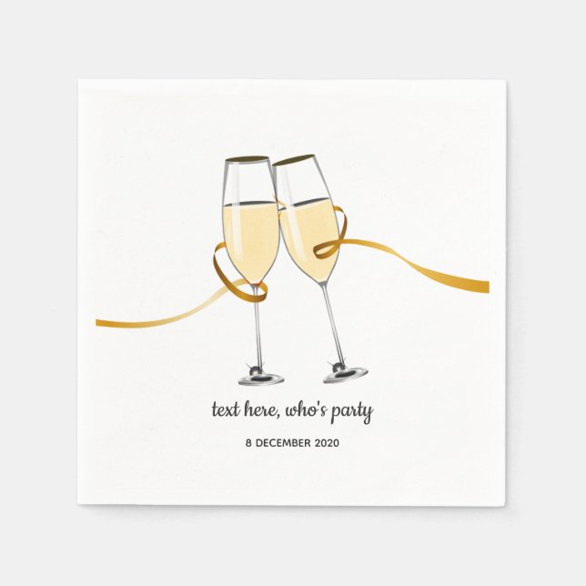 Champagne, vin, vita, Pappra blöjor Pappersservett (Framsidan)