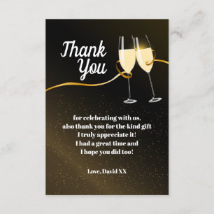 Champagne, vin, vuxen, tack. tack kort