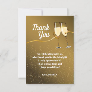 Champagne, vin, vuxen, tack. tack kort