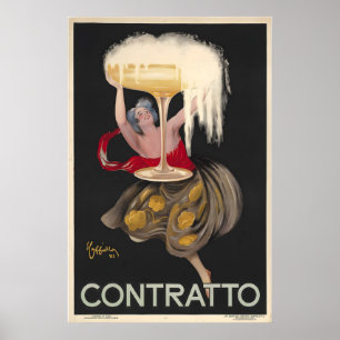 Champagne Vintage Alkoholreklam Kontrakt Poster