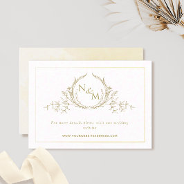 Champagne Watercolor Monogram Bröllop webbplats Tilläggskort