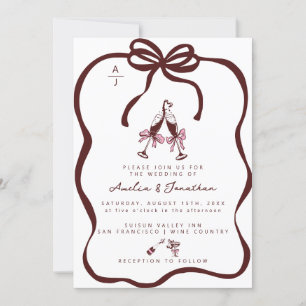 Champagne Wedding bjudande Inbjudningar