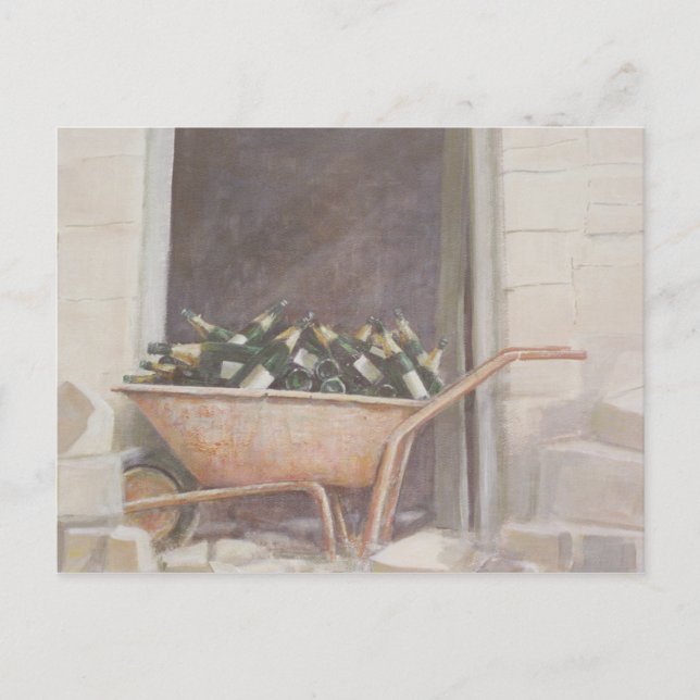 Champagne Wheelbarrow 1985 Vykort (Framsida)