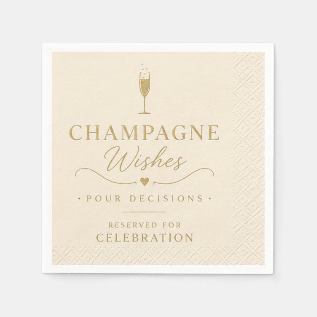 Champagne Wishes Cocktail Servetter (Framsidan)