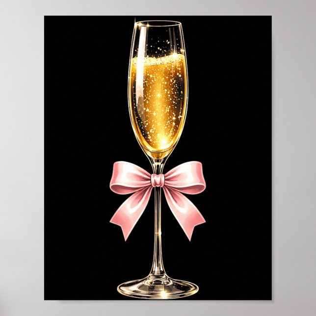 Champagne With Nk Bow For Women Luxurious New Year Poster (Framsidan)