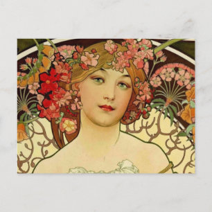 Champagne Woman 1897 - F. Champenois Imprimeur Vykort