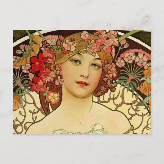 Champagne Woman 1897 - F. Champenois Imprimeur Vykort (Framsida)