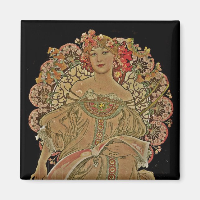 Champagne Woman on Black Magnet (Framsidan)