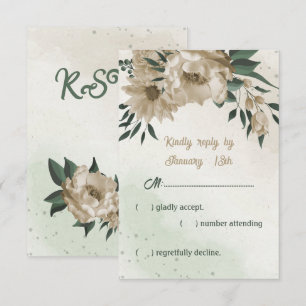 Champagneblommor greenery bröllop OSA kort