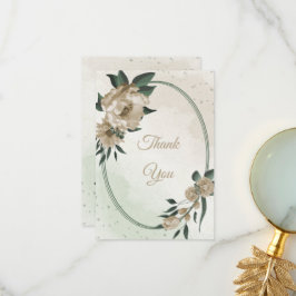 Champagneblommor greenery bröllop tack kort