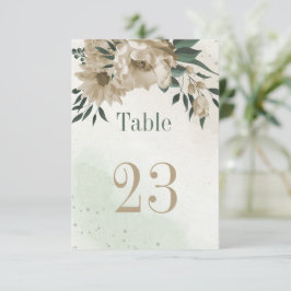 Champagneblommor, grönt botaniskt bordsnummer