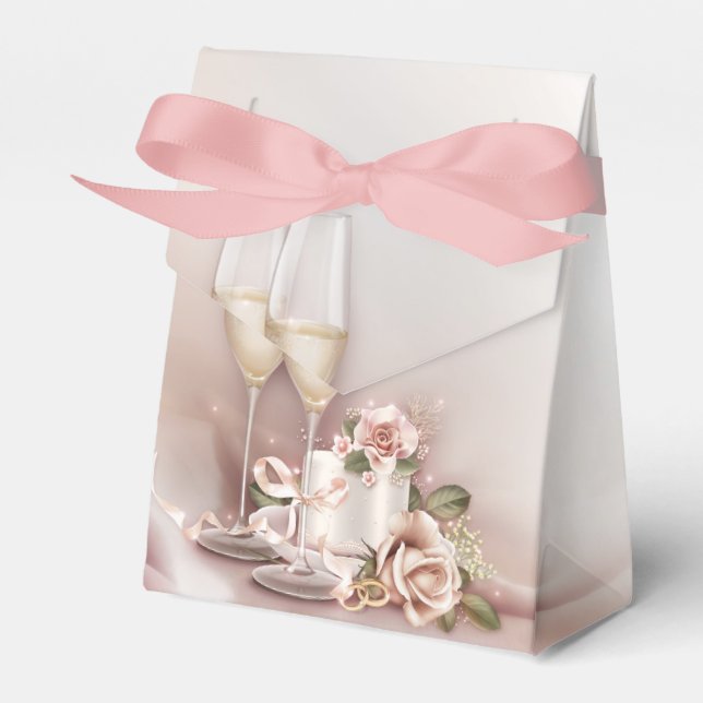 Champagnebröllop Presentaskar (Framsidan Sidan)