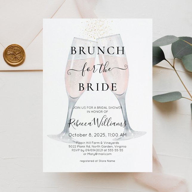 Champagnebrunch för bruden Bröllopsdusch Inbjudningar (Skapare uppladdad)