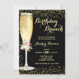Champagnebrunch för vuxna födelsedag inbjudningar