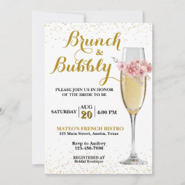 Champagnebrunch och bubbelbröllopsfest inbjudningar