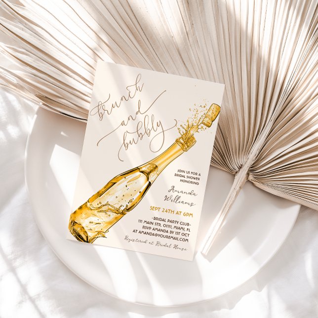 Champagnebrunch och bubblig bröllopsfest inbjudningar (Skapare uppladdad)