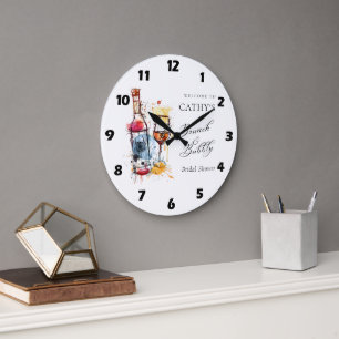 Champagnebrunch och bubblig bröllopsfest välkommen stor klocka