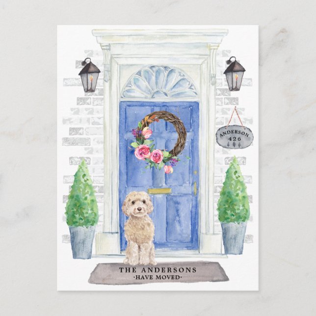 Champagnecockapoo Flytta Announcement Postcard Vykort (Framsida)