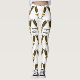 Champagneexponeringsglas med guld- pilbågar leggings