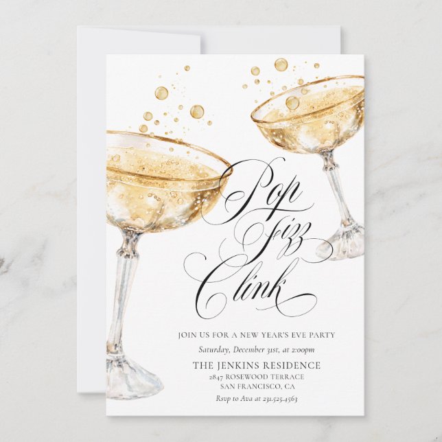 Champagnefest Invitation Inbjudningar (Framsida)
