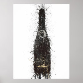 Champagneflaska Väggkonsttryck 'Black Fizz' Poster