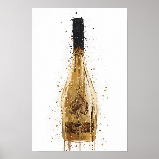 Champagneflaska Väggkonsttryck 'Midas' Poster (Framsidan)