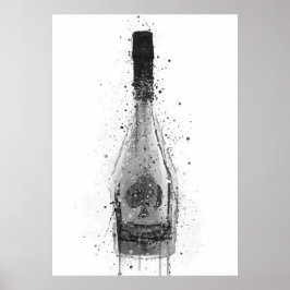 Champagneflaska Väggkonsttryck 'Titanium' Poster
