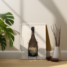 Champagneflaska Väggkonsttryck 'Vanta'