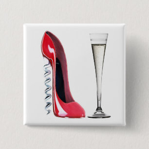 Champagneflöjtexponeringsglas och knapp