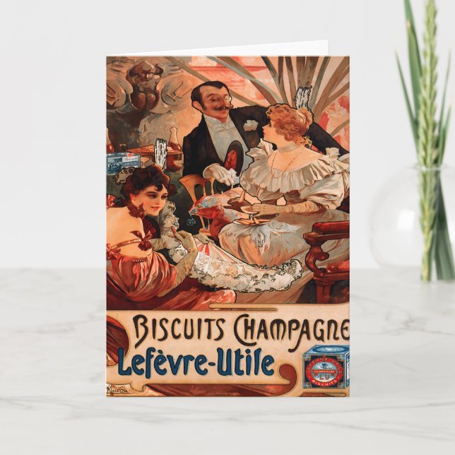 champagnefranskvintage kort (Framsida)