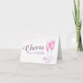 Champagneglas 3-årsjubileum konstkort kort