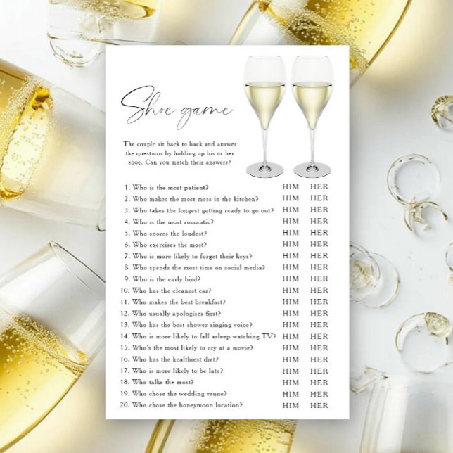 Champagneglas Bröllopsdusch Sko spel (Skapare uppladdad)