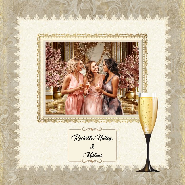 Champagneglas dekal rektangulärt klistermärke (Skapare uppladdad)