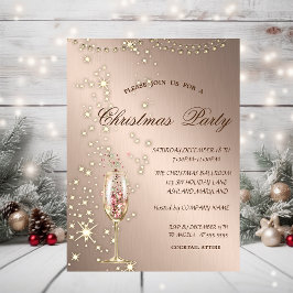 Champagneglas,Gnistrande,Ljus,Jul Inbjudningar