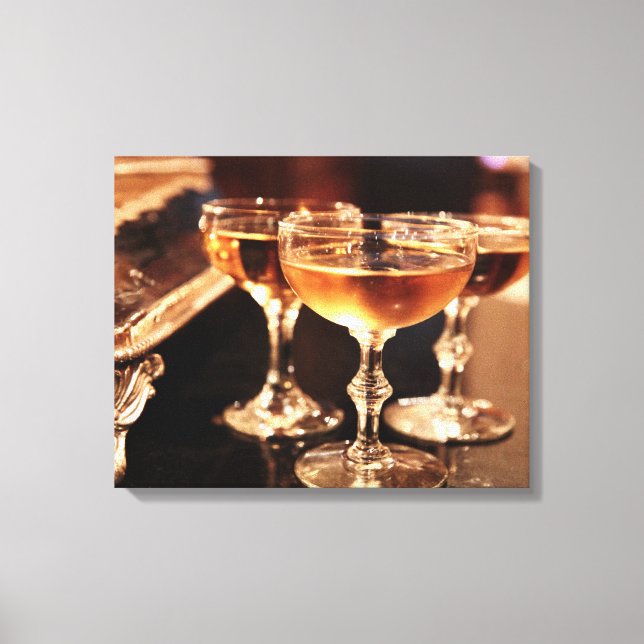 champagneglas gyllene skål canvastryck (Framsida)