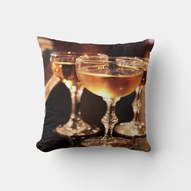 champagneglas gyllene skål kudde (Framsida)