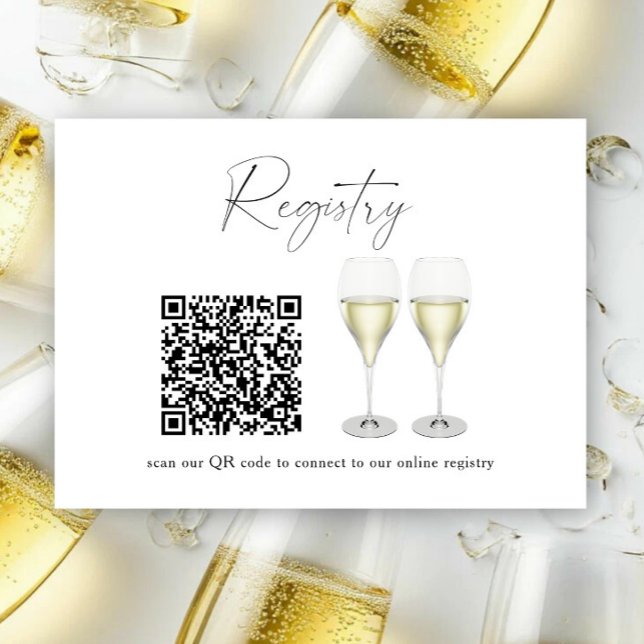 Champagneglas QR-kod Bröllopspresenter  Tilläggskort (Skapare uppladdad)