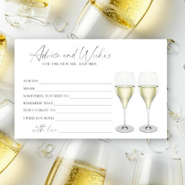 Champagneglas - råd och önskningar bröllopsfest brevpapper