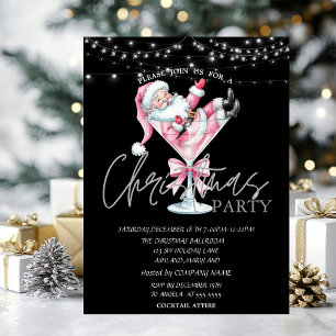 Champagneglas Rosa Tomte Julfirman Inbjudningar