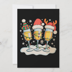 Champagneglas Santa Ren Jul Xmas Inbjudningar