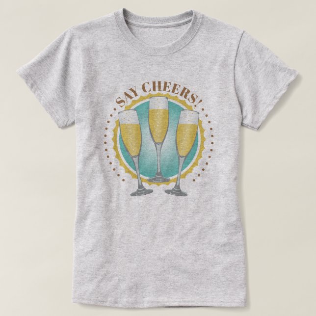 Champagneglas T-Shirt (Design framsida)