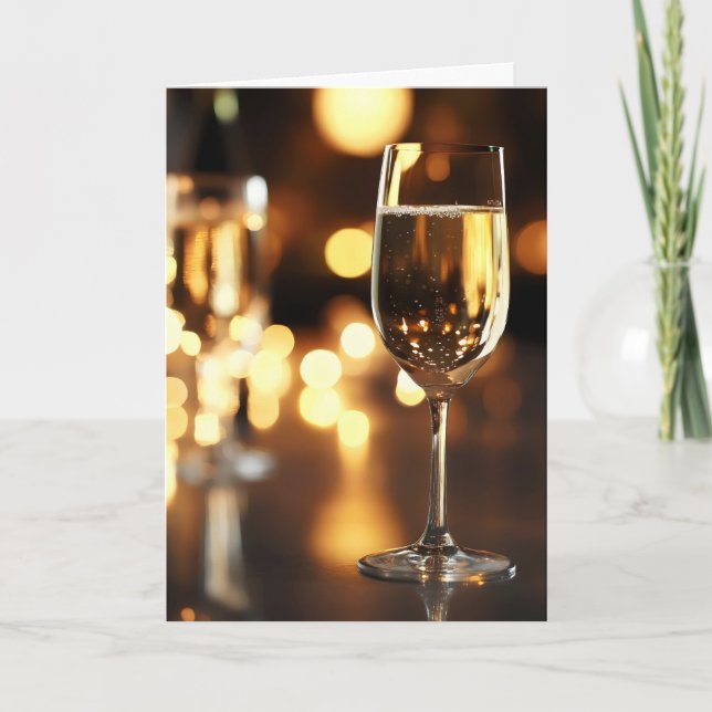 Champagneglas Toast Helgkort (Framsida)