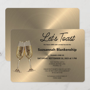 Champagneglas Toast på falskt metalliskt Inbjudningar