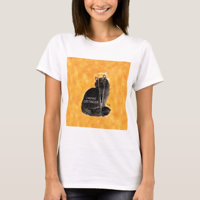 Champagnekatt Tee Shirt (Framsida)
