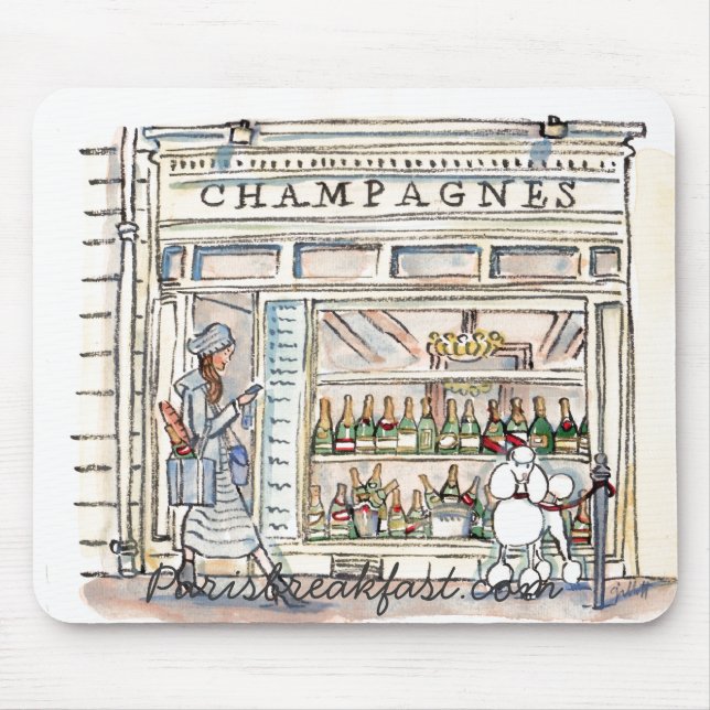 Champagnerue Sanktt Sulpice, Paris mousepad Musmatta (Framsidan)